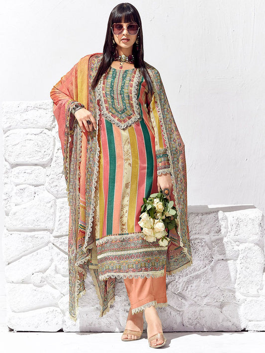 Women Ethnic Motifs Printed Regular Kurta with Trousers & With Dupatta